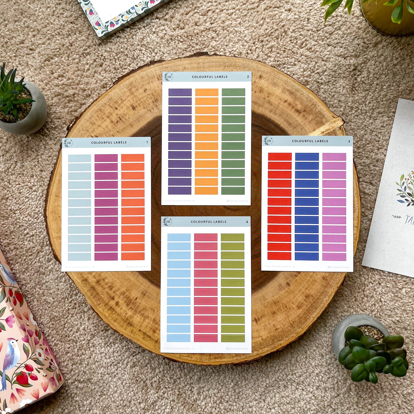Colourful Labels | Calendar Essentials | Planner Stickers | By Sanjana Raj