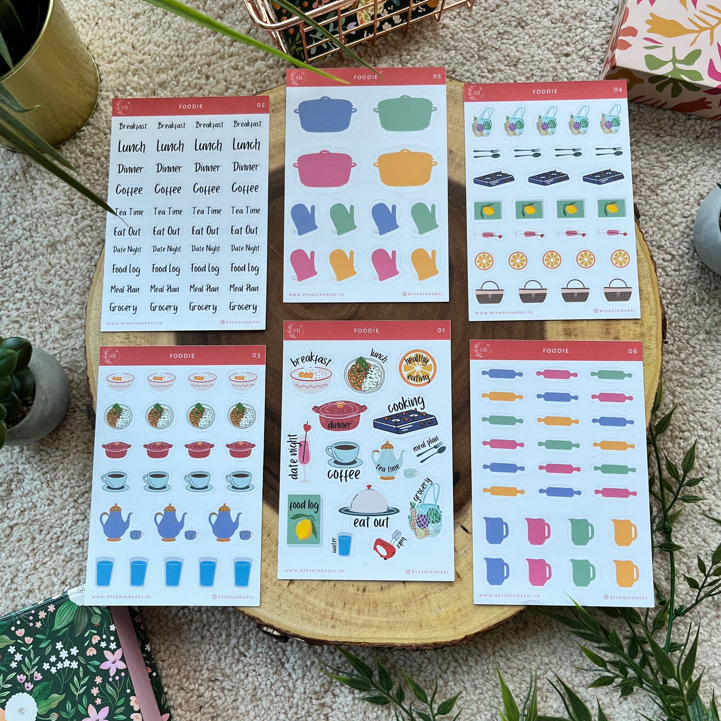 Foodie Sticker Kit | Planner Stickers | By Sanjana Raj
