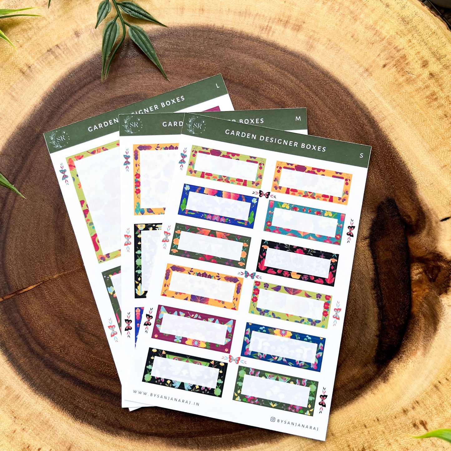 Garden Designer Boxes | Planner Stickers | By Sanjana Raj