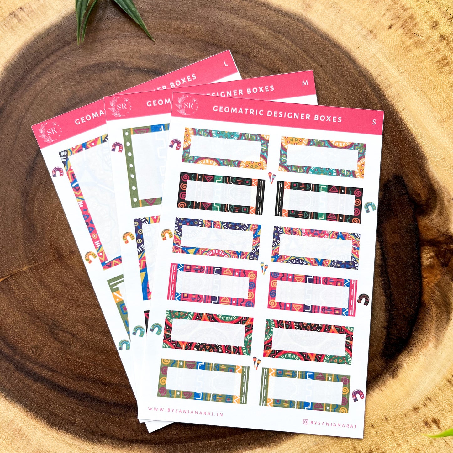 Geometric Designer Boxes | Planner Stickers | By Sanjana Raj