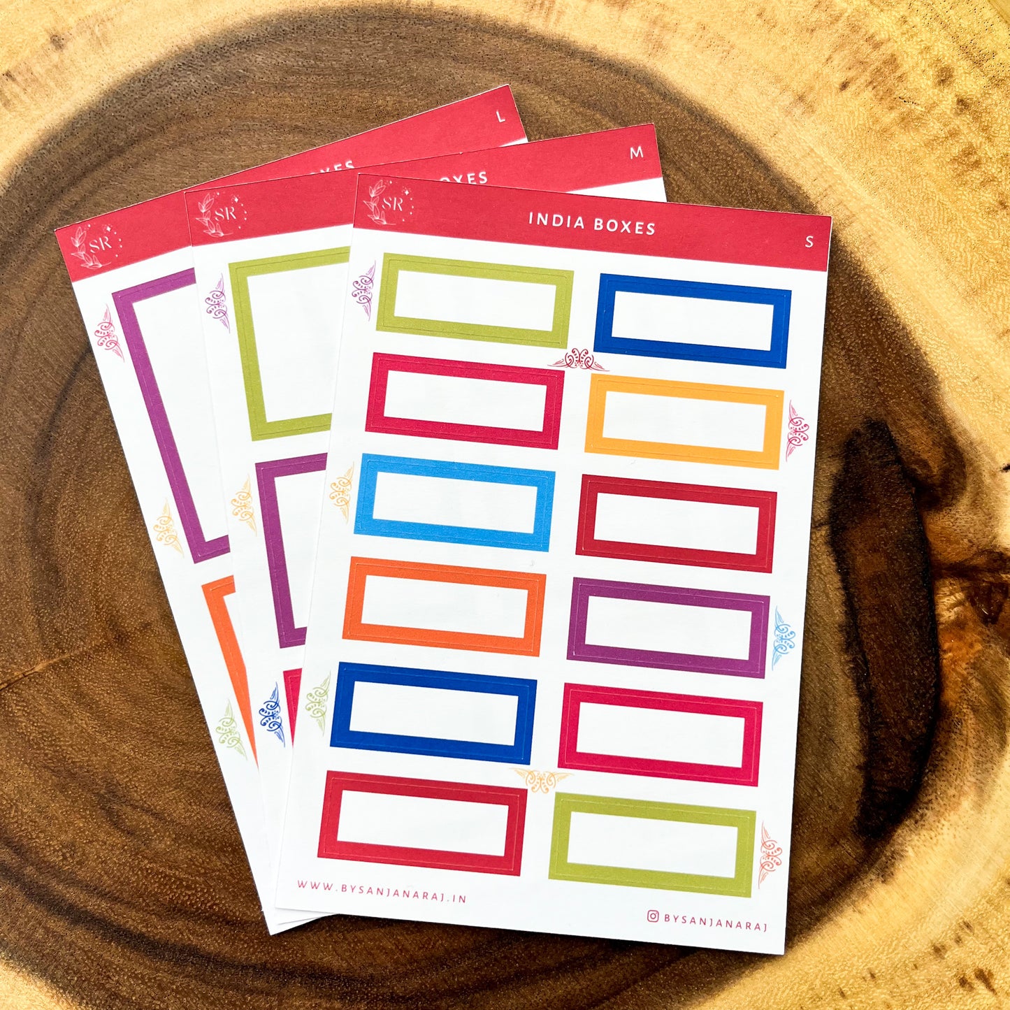 India Colourful Boxes | Planner Stickers | By Sanjana Raj