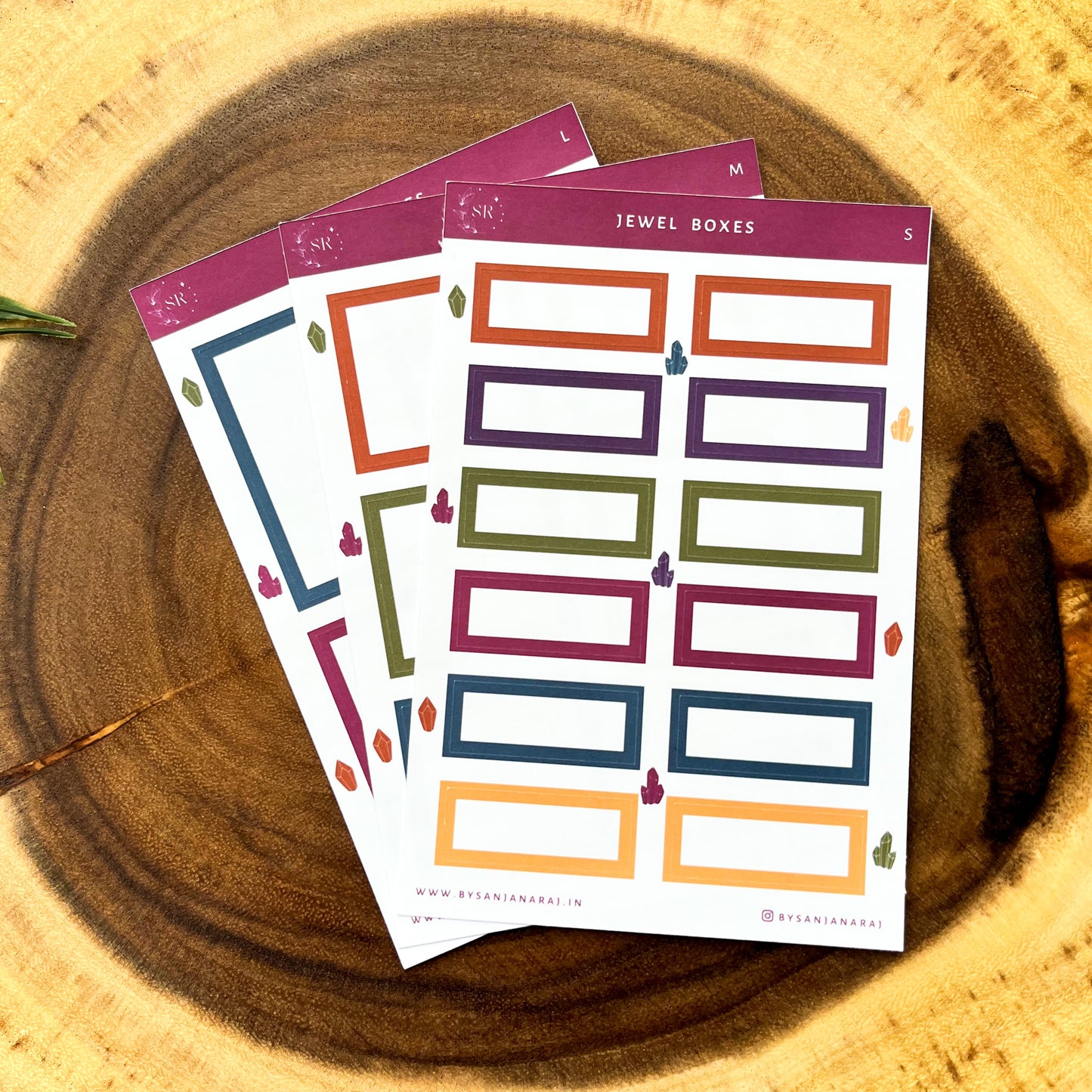 Jewel Colourful Boxes | Planner Stickers | By Sanjana Raj