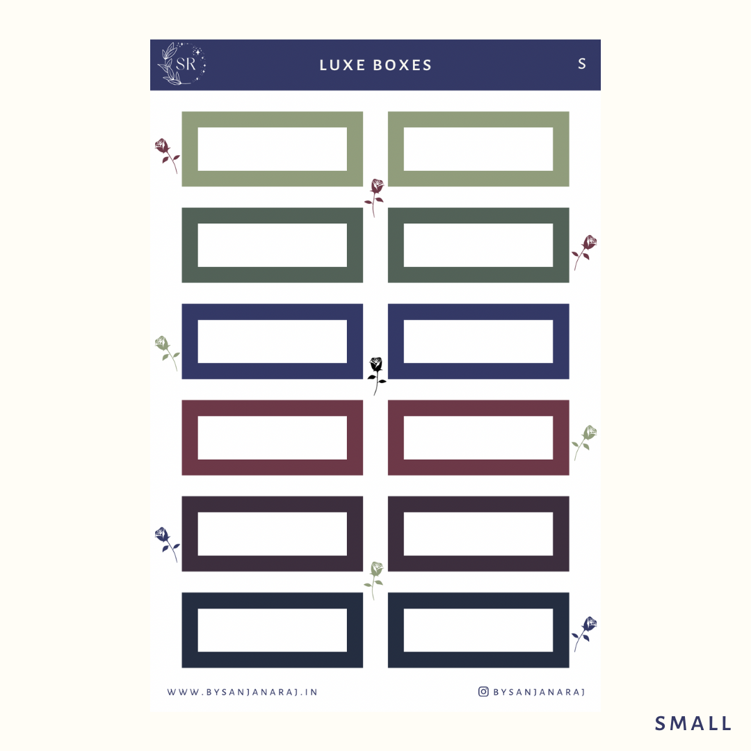 Luxe Colourful Boxes | Planner Stickers | By Sanjana Raj