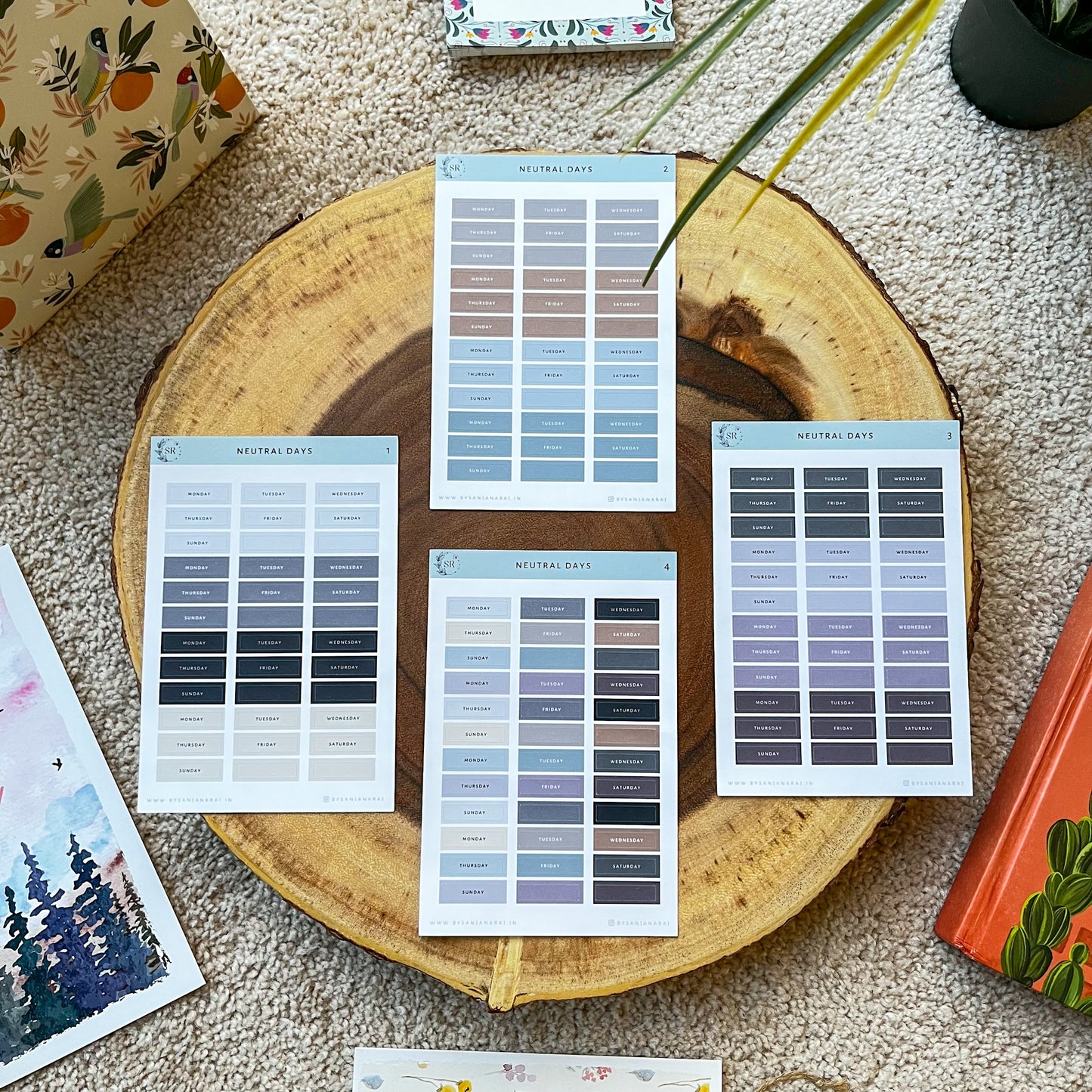 Neutral Days | Calendar Essentials | Planner Stickers | By Sanjana Raj