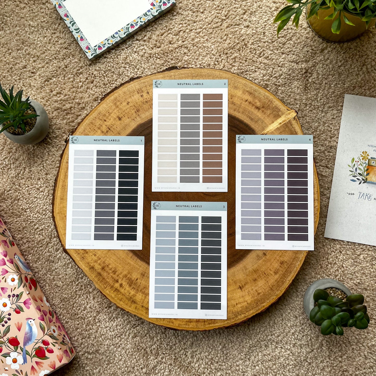 Neutral Labels | Calendar Essentials | Planner Stickers | By Sanjana Raj