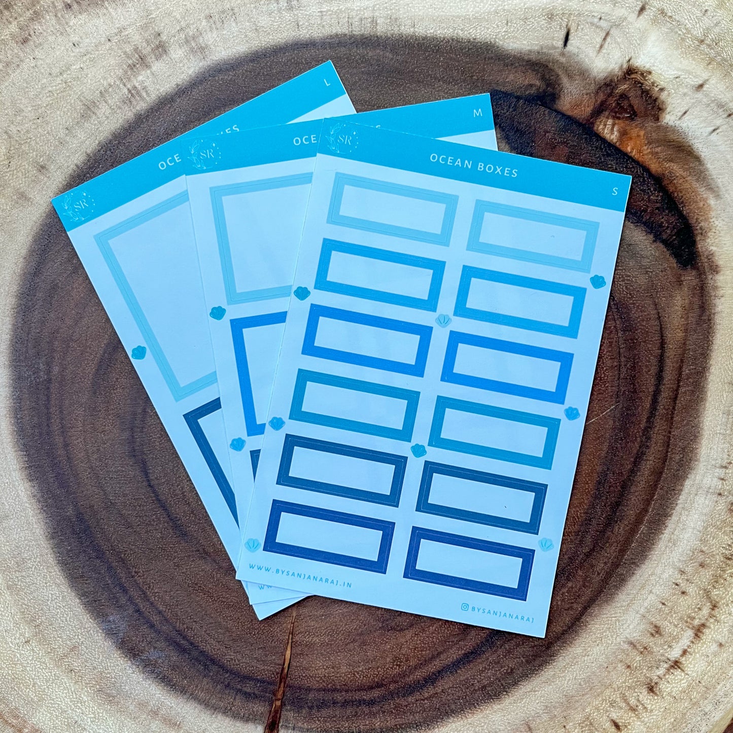 Ocean Colourful Boxes | Planner Stickers | By Sanjana Raj