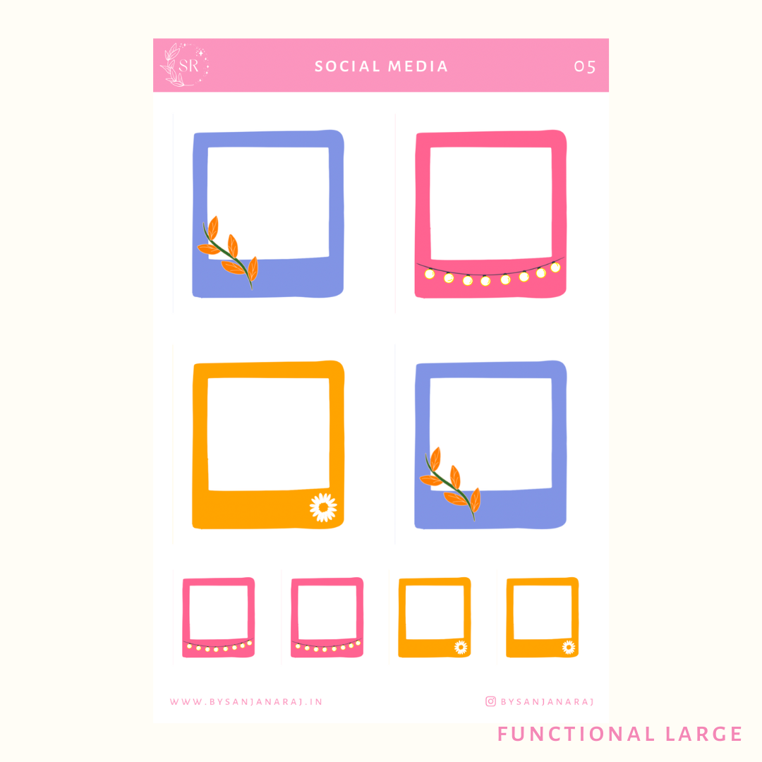 Social Media Sticker Kit | Planner Stickers | By Sanjana Raj