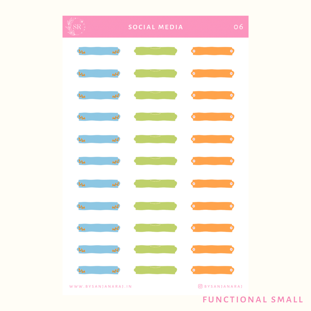 Social Media Sticker Kit | Planner Stickers | By Sanjana Raj