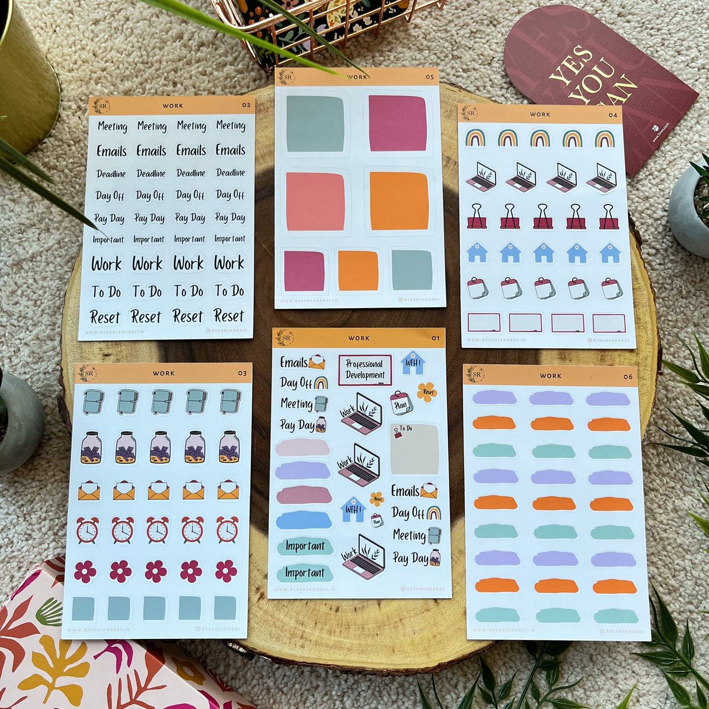 Work Sticker Kit | Planner Stickers | By Sanjana Raj