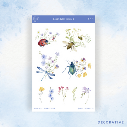Blossom Hums Sticker Pack | Planner Stickers | Journal Stickers | By Sanjana Raj