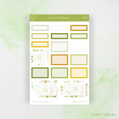 Daisy Sparkles Sticker Pack | Planner Stickers | Journal Stickers | By Sanjana Raj