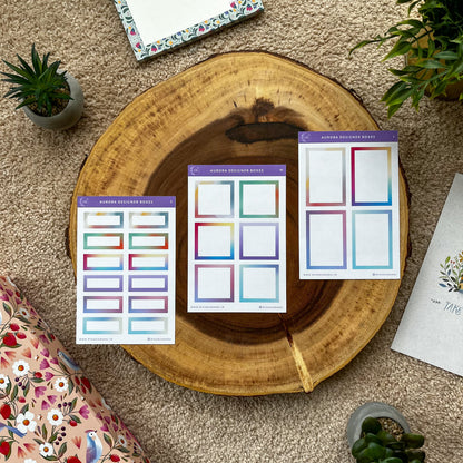 Aurora Designer Boxes | Planner Stickers | By Sanjana Raj