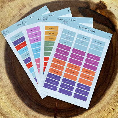 Colourful Days | Calendar Essentials | Planner Stickers | By Sanjana Raj