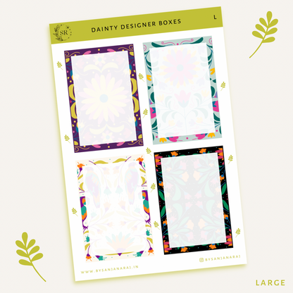 Dainty Designer Boxes | Planner Stickers | By Sanjana Raj