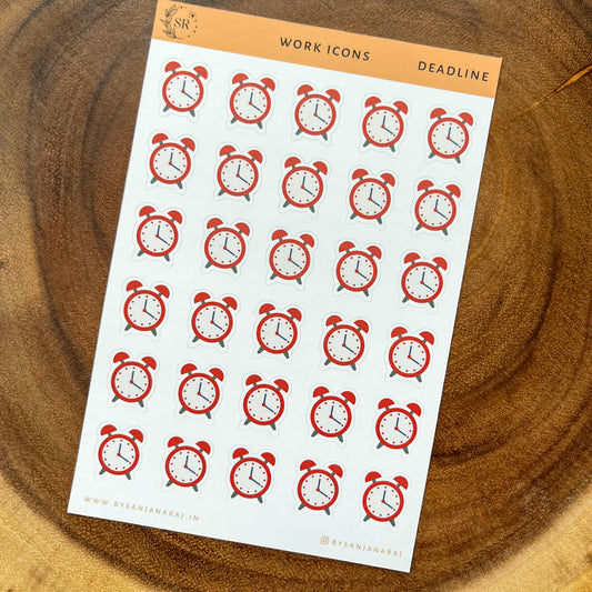 Work Icons | Deadline - Singles | Planner Stickers | By Sanjana Raj
