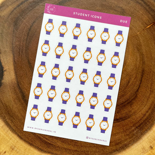 Student Icons | Due - Singles | Planner Stickers | By Sanjana Raj