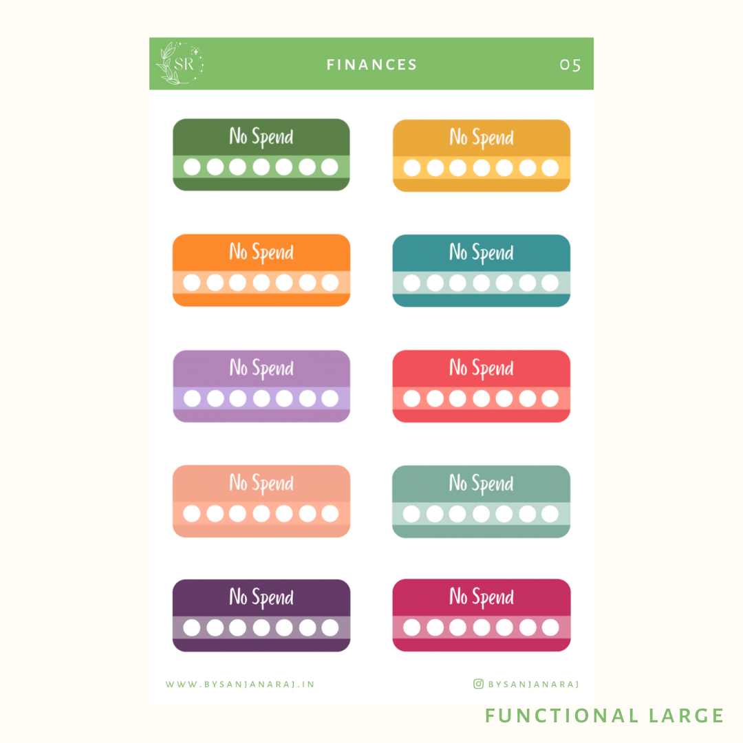 Finances Sticker Kit | Planner Stickers | By Sanjana Raj