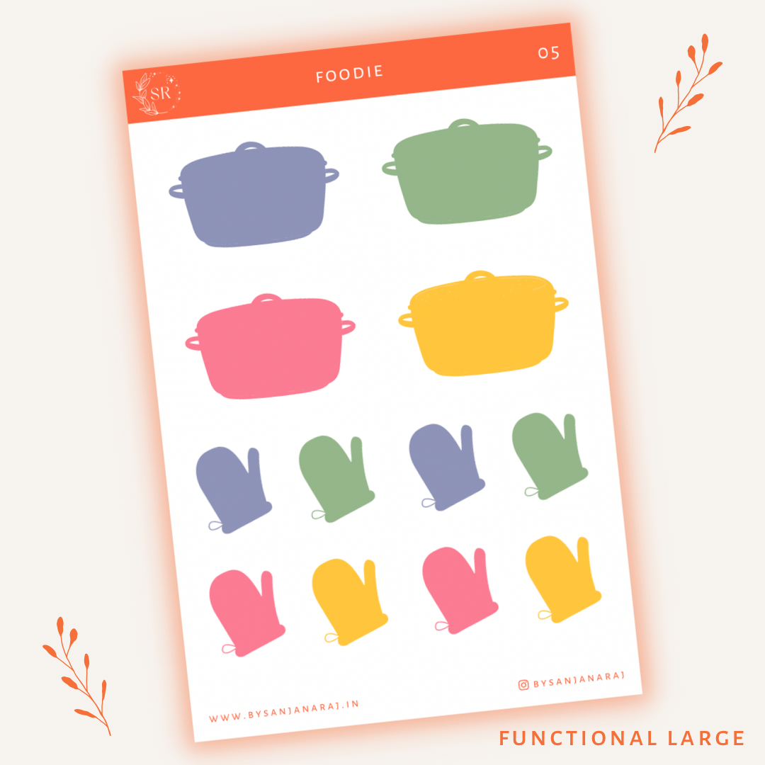 Foodie Sticker Kit | Planner Stickers | By Sanjana Raj