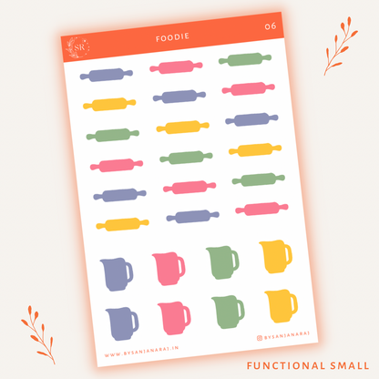 Foodie Sticker Kit | Planner Stickers | By Sanjana Raj