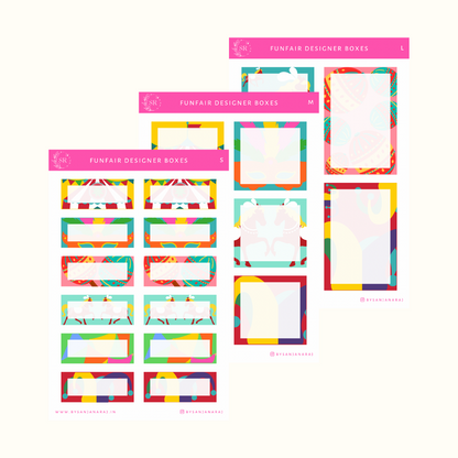 Funfair Designer Boxes | Planner Stickers | By Sanjana Raj