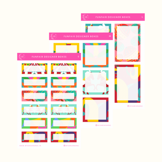 Funfair Designer Boxes | Planner Stickers | By Sanjana Raj