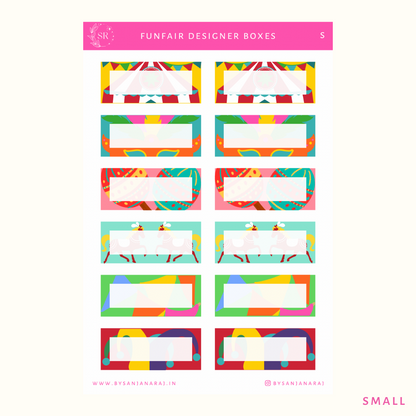 Funfair Designer Boxes | Planner Stickers | By Sanjana Raj