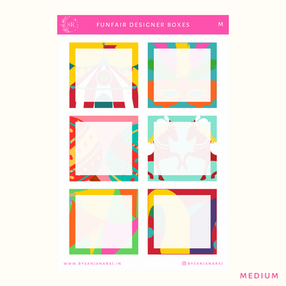 Funfair Designer Boxes | Planner Stickers | By Sanjana Raj