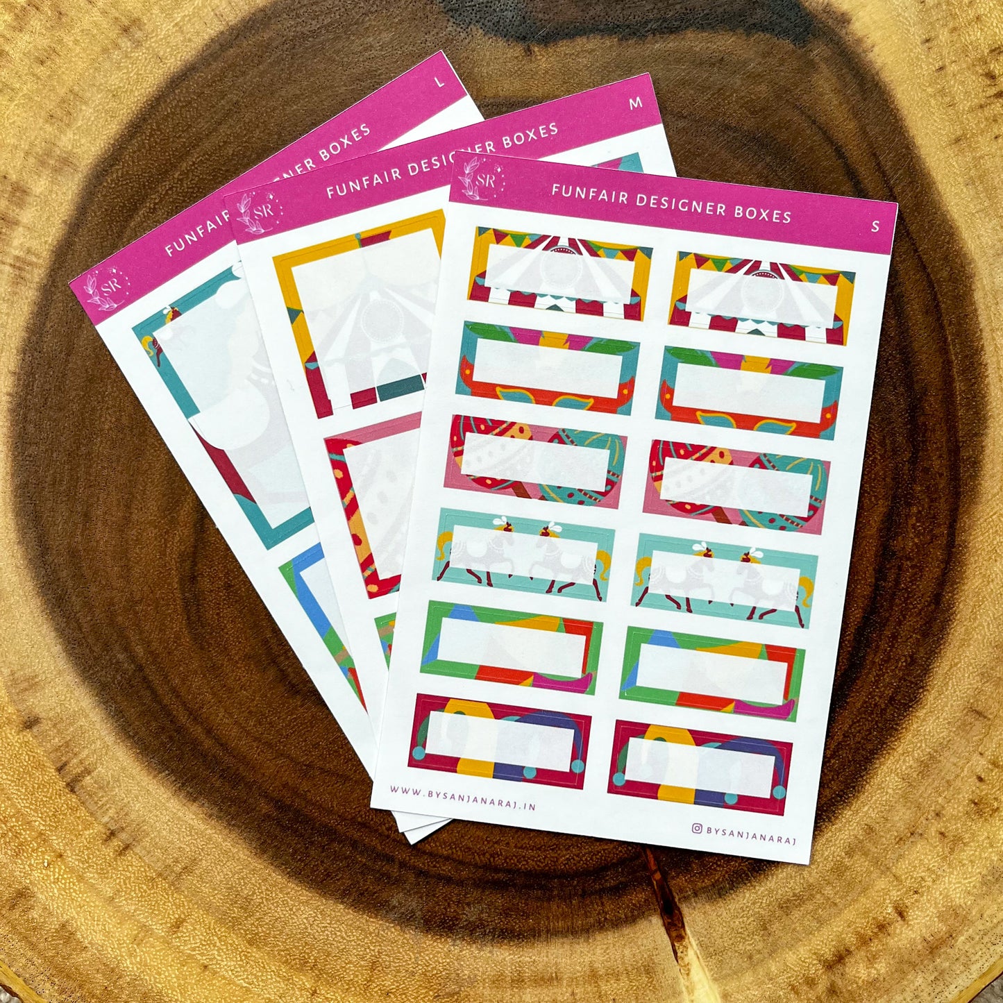 Funfair Designer Boxes | Planner Stickers | By Sanjana Raj