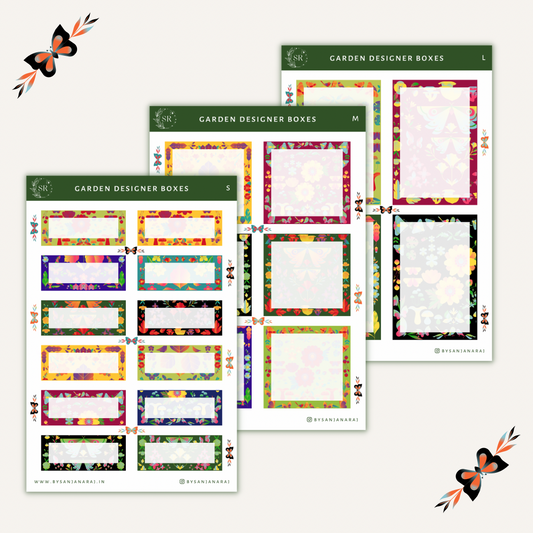 Garden Designer Boxes | Planner Stickers | By Sanjana Raj