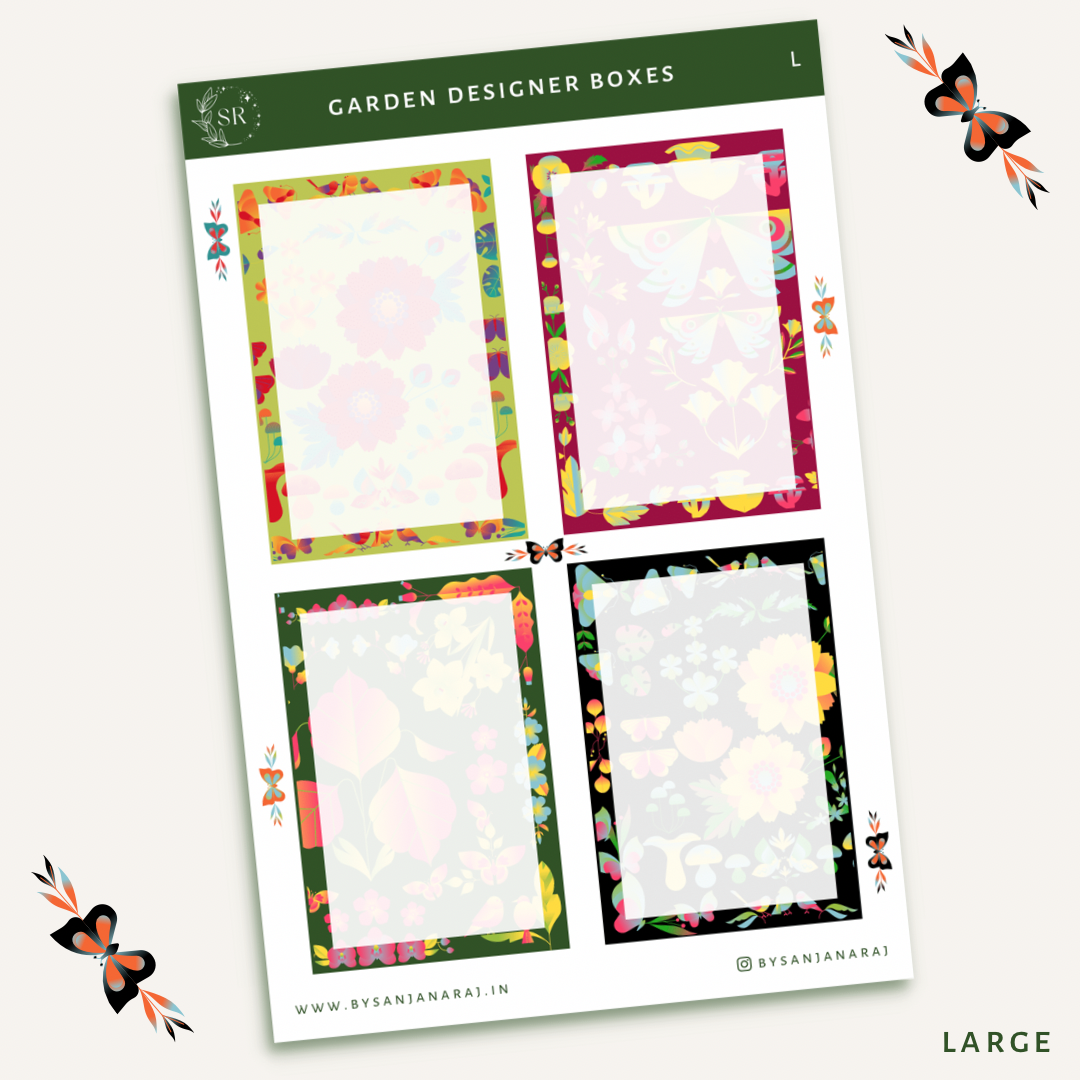 Garden Designer Boxes | Planner Stickers | By Sanjana Raj