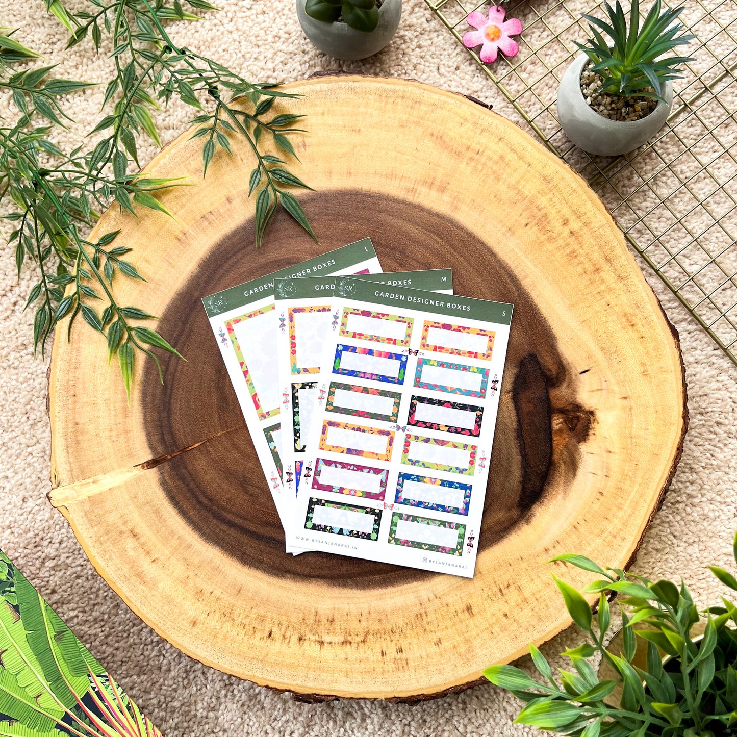 Garden Designer Boxes | Planner Stickers | By Sanjana Raj
