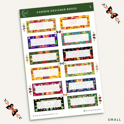 Garden Designer Boxes | Planner Stickers | By Sanjana Raj