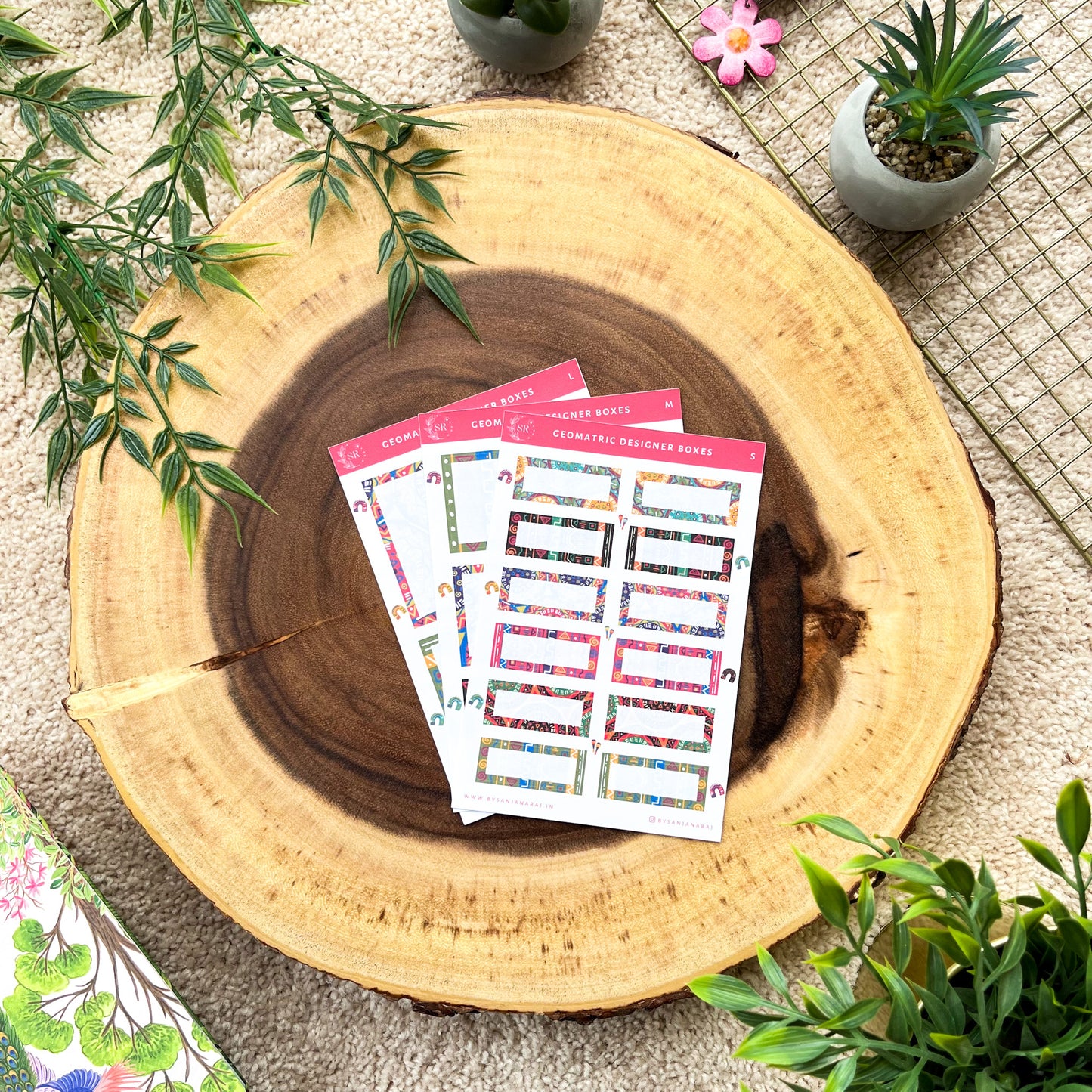 Geometric Designer Boxes | Planner Stickers | By Sanjana Raj