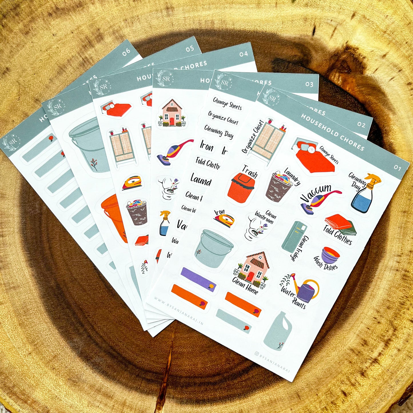 Household Chores Sticker Kit | Planner Stickers | By Sanjana Raj