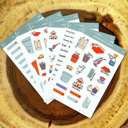 Household Chores Sticker Kit | Planner Stickers | By Sanjana Raj