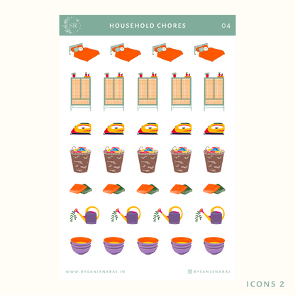 Household Chores Sticker Kit | Planner Stickers | By Sanjana Raj