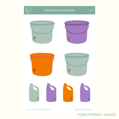 Household Chores Sticker Kit | Planner Stickers | By Sanjana Raj