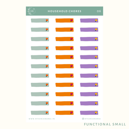Household Chores Sticker Kit | Planner Stickers | By Sanjana Raj
