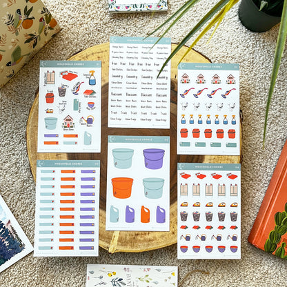 Household Chores Sticker Kit | Planner Stickers | By Sanjana Raj