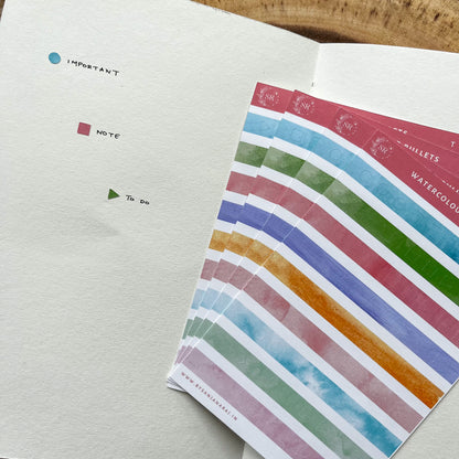 Watercolour Bullets | Planner Stickers | By Sanjana Raj