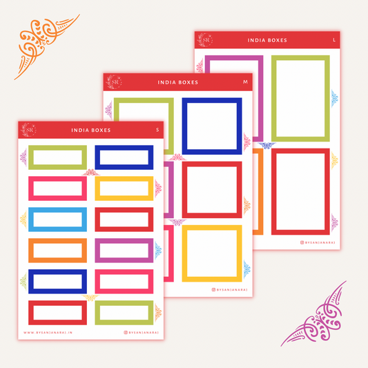 India Colourful Boxes | Planner Stickers | By Sanjana Raj