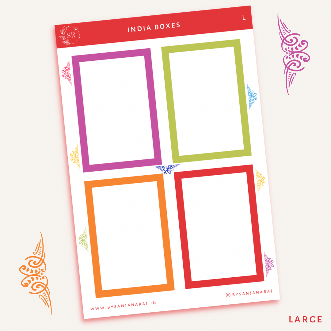 India Colourful Boxes | Planner Stickers | By Sanjana Raj