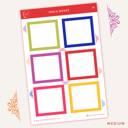 India Colourful Boxes | Planner Stickers | By Sanjana Raj