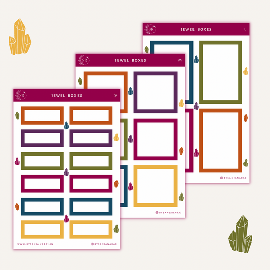 Jewel Colourful Boxes | Planner Stickers | By Sanjana Raj