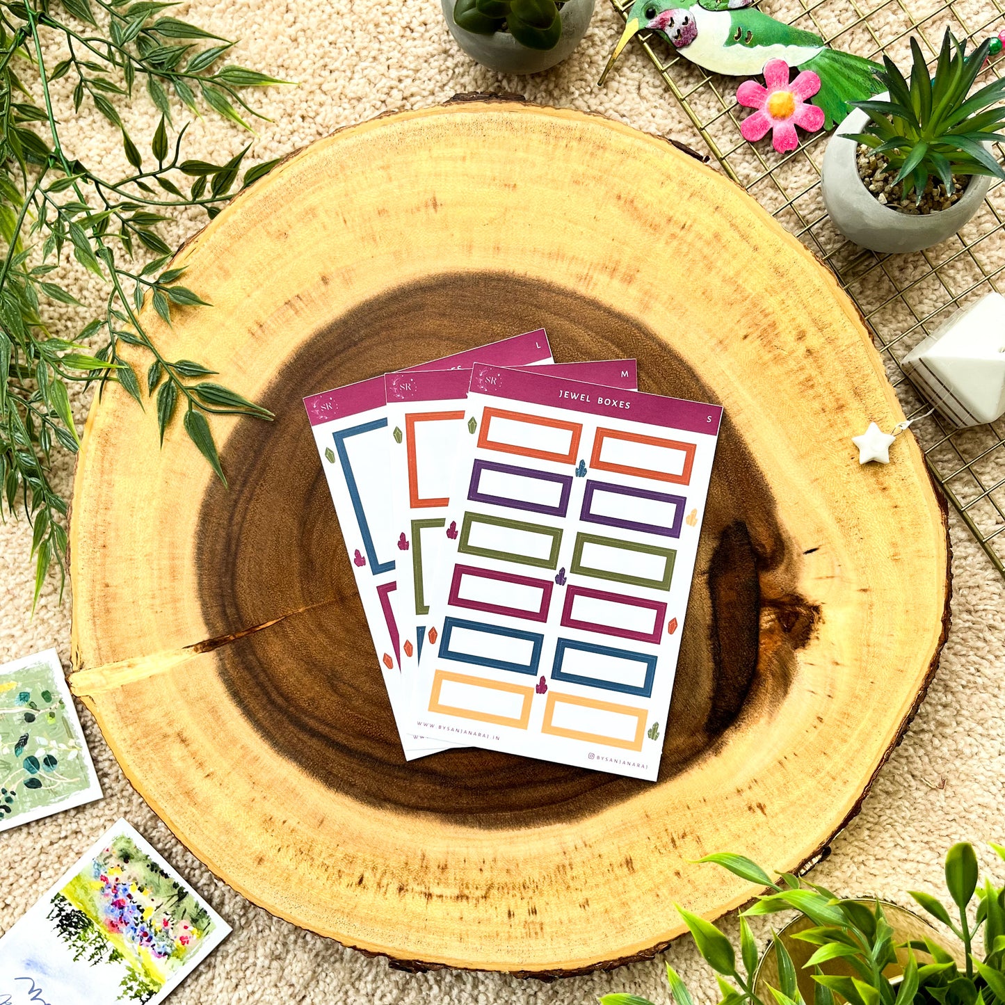 Jewel Colourful Boxes | Planner Stickers | By Sanjana Raj