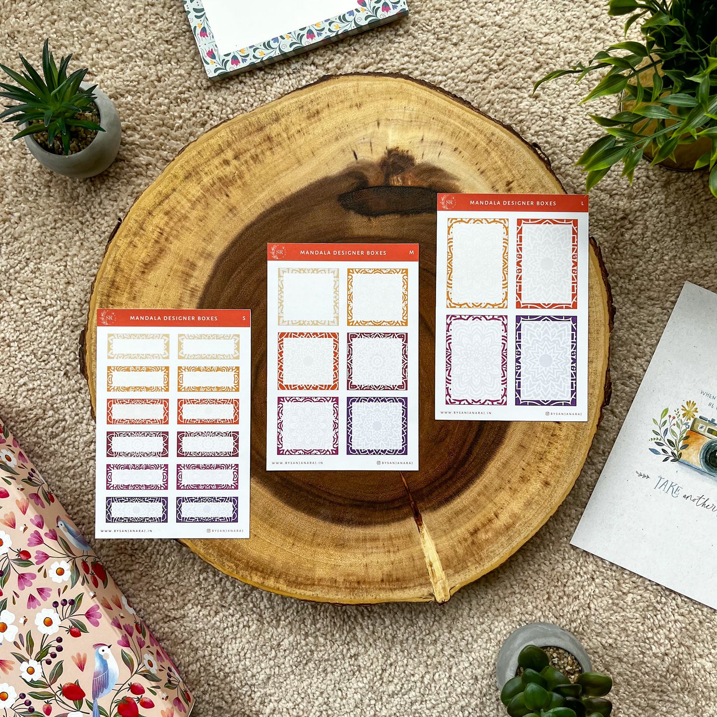 Mandala Designer Boxes | Planner Stickers | By Sanjana Raj