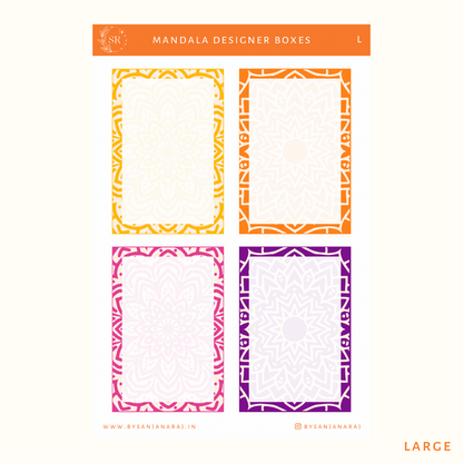 Mandala Designer Boxes | Planner Stickers | By Sanjana Raj