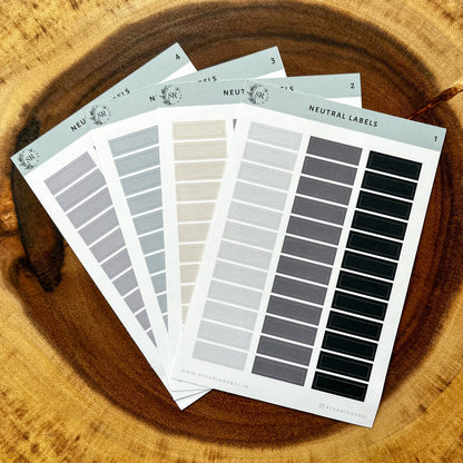 Neutral Labels | Calendar Essentials | Planner Stickers | By Sanjana Raj