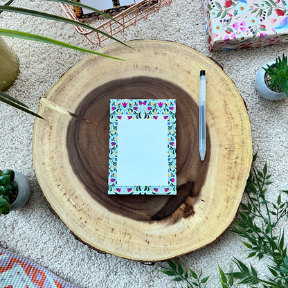 Dainty Designer A6 Notepad | Pretty Indian Stationery | By Sanjana Raj