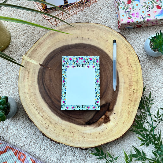 Dainty Designer A6 Notepad | Pretty Indian Stationery | By Sanjana Raj